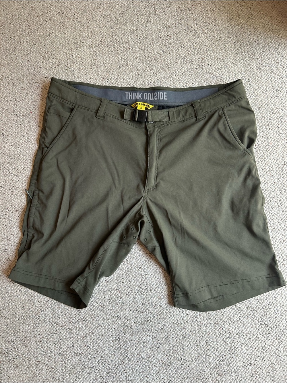 Sierra Designs Think Outside Olive Green Men's Hybrid Hiking Shorts